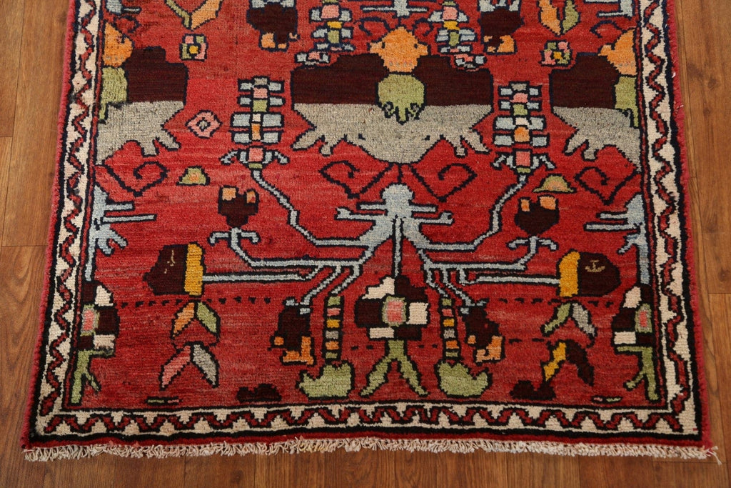 Vintage Red Lilian Persian Runner Rug 3x9