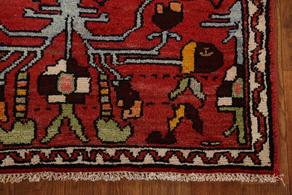 Vintage Red Lilian Persian Runner Rug 3x9