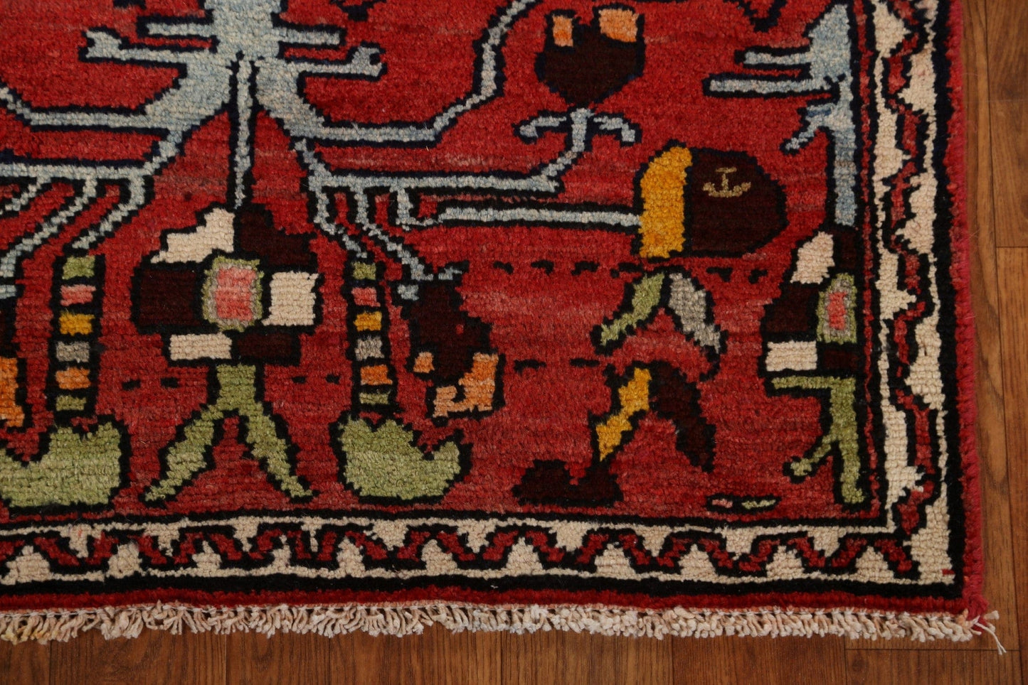 Vintage Red Lilian Persian Runner Rug 3x9