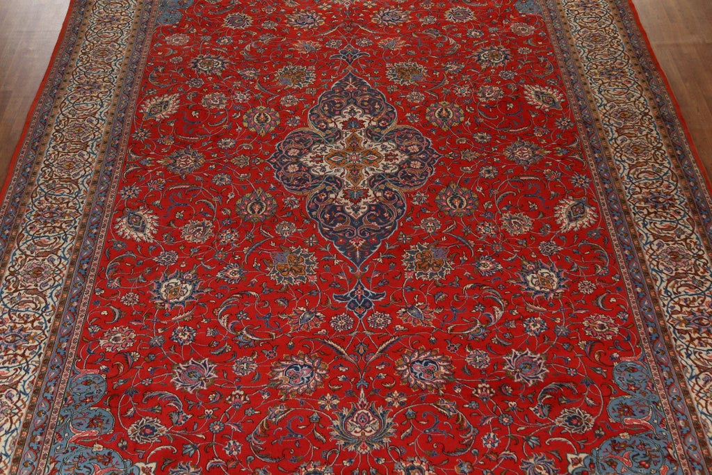 Vegetable Dye Red Sarouk Large Persian Rug 13x19