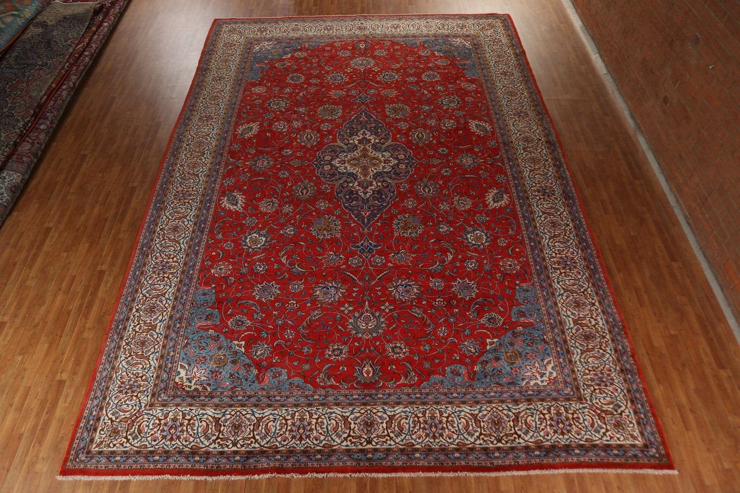 Vegetable Dye Red Sarouk Large Persian Rug 13x19