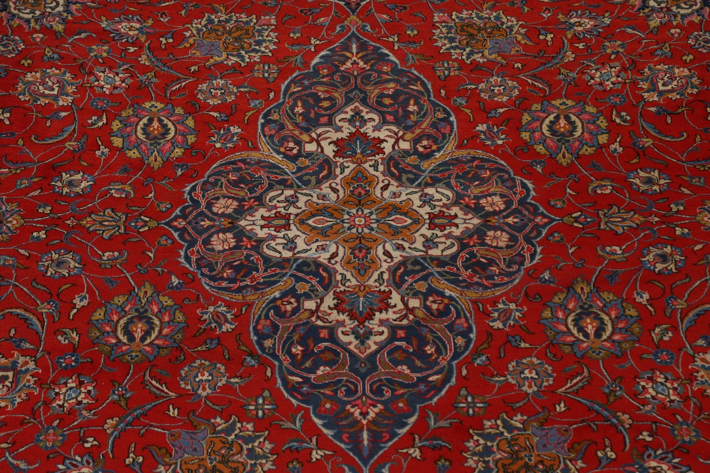 Vegetable Dye Red Sarouk Large Persian Rug 13x19