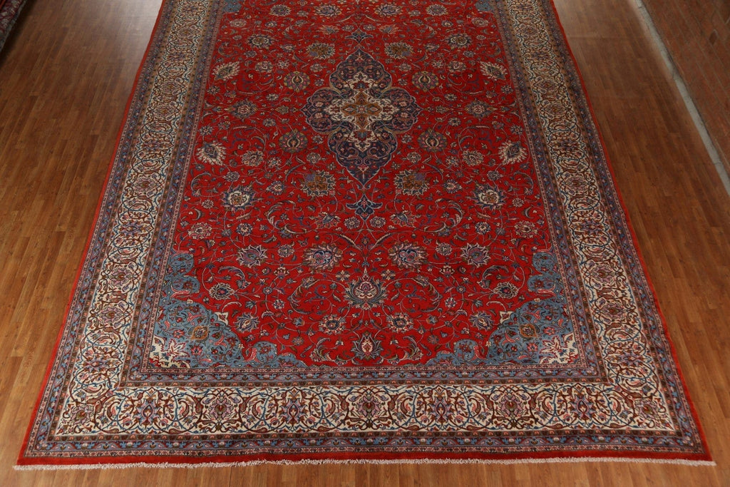 Vegetable Dye Red Sarouk Large Persian Rug 13x19