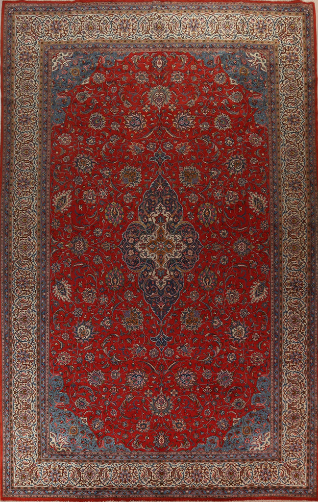 Vegetable Dye Red Sarouk Large Persian Rug 13x19