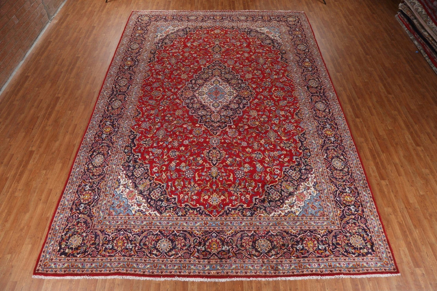 Traditional Large Kashan Persian Rug 11x16