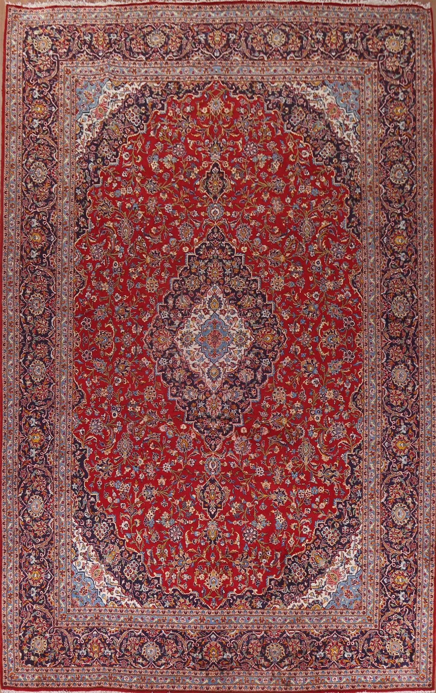 Traditional Large Kashan Persian Rug 11x16