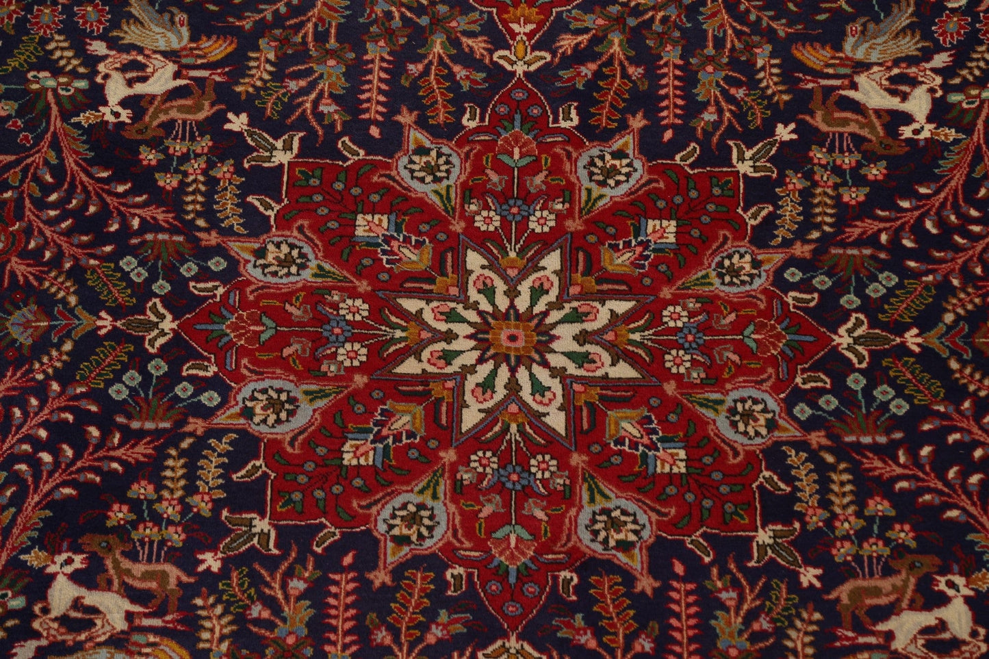 Vintage Floral Wool Tabriz Persian Area Rug 10x13