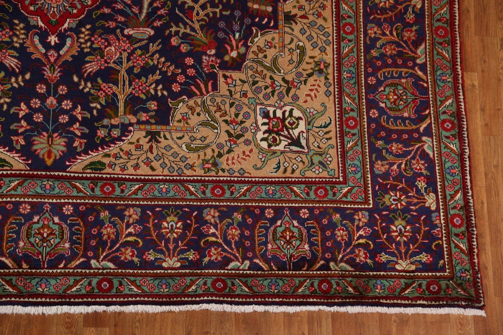 Vintage Floral Wool Tabriz Persian Area Rug 10x13