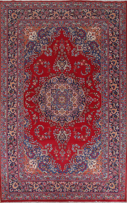 Vintage Red Mashad Persian Area Rug 6x10