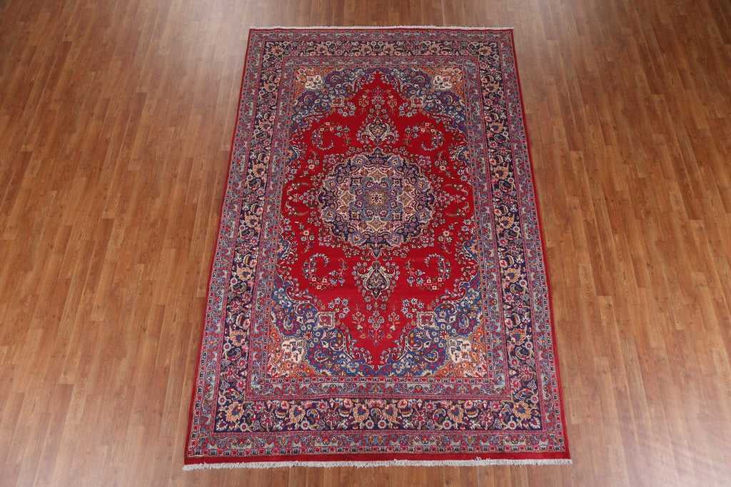 Vintage Red Mashad Persian Area Rug 6x10