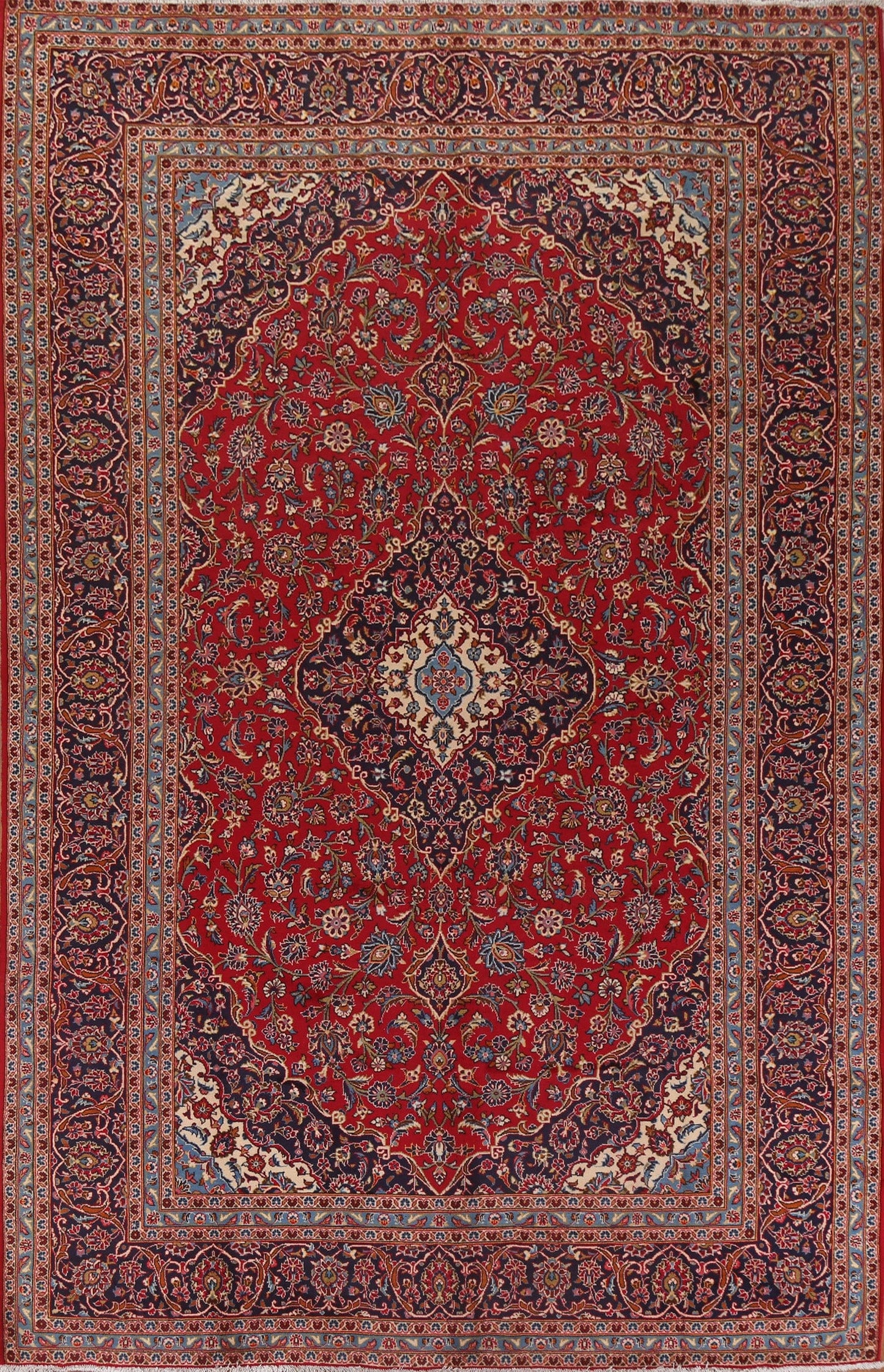 Traditional Red Kashan Persian Area Rug 8x12