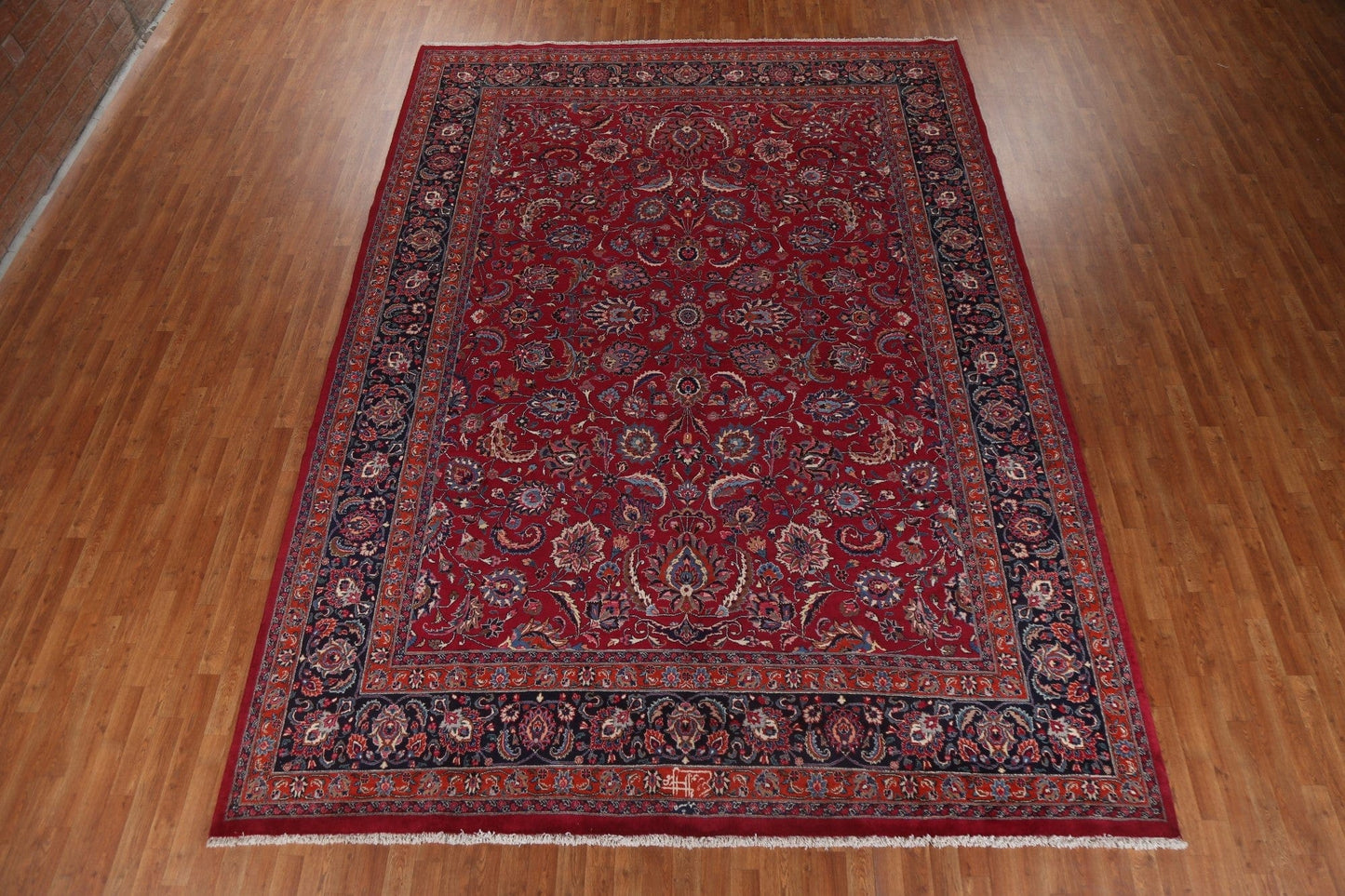 Vegetable Dye Red Mashad Persian Area Rug 10x13