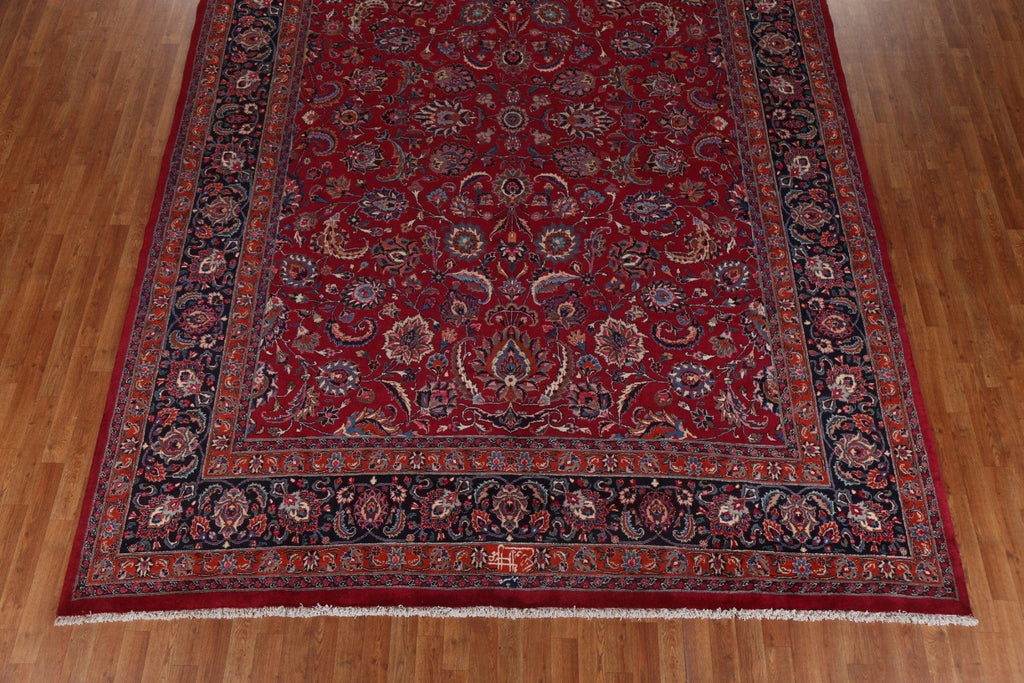 Vegetable Dye Red Mashad Persian Area Rug 10x13