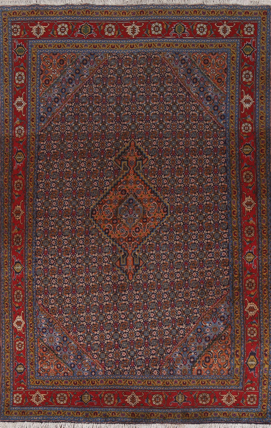 Vintage Geometric Ardebil Persian Area Rug 6x10