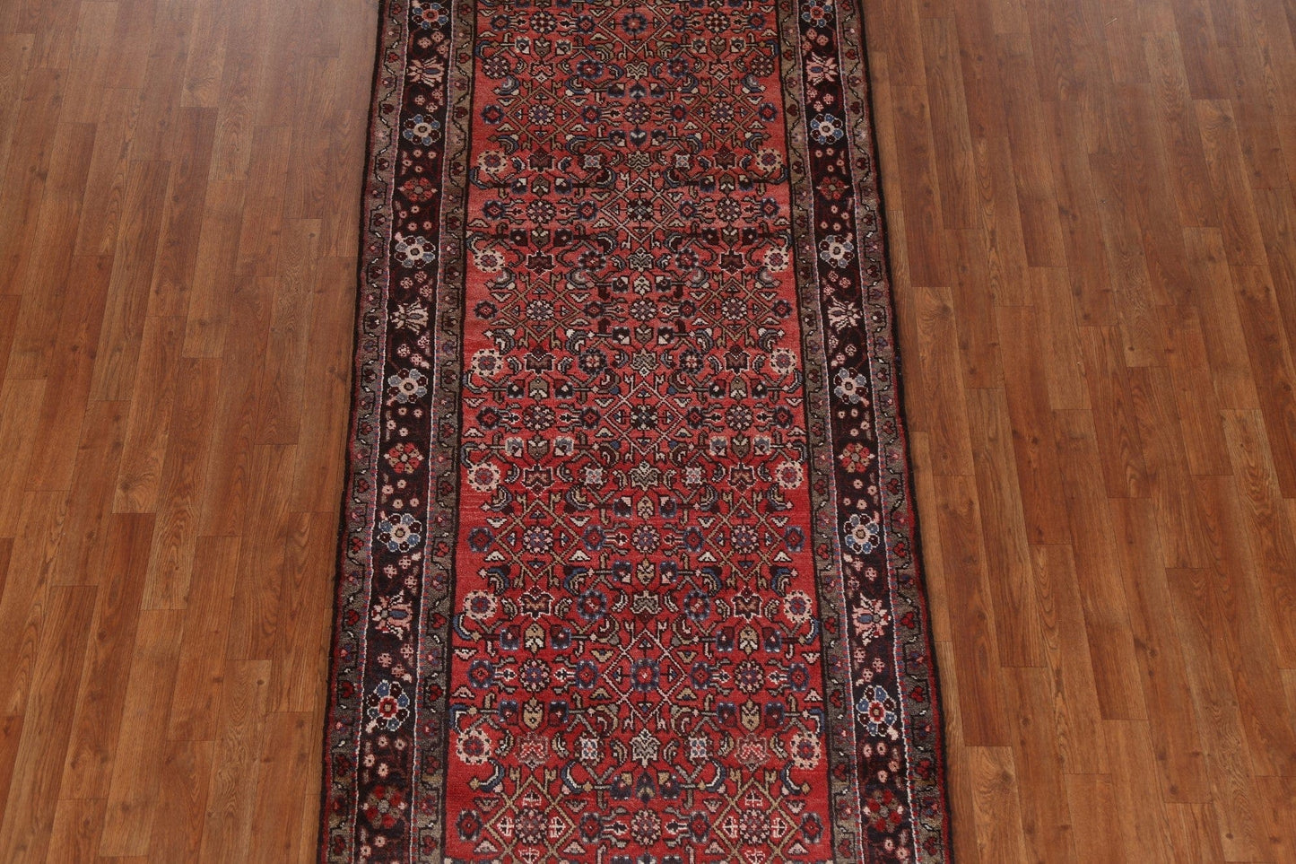 Geometric Hamedan Persian Runner Rug 4x10