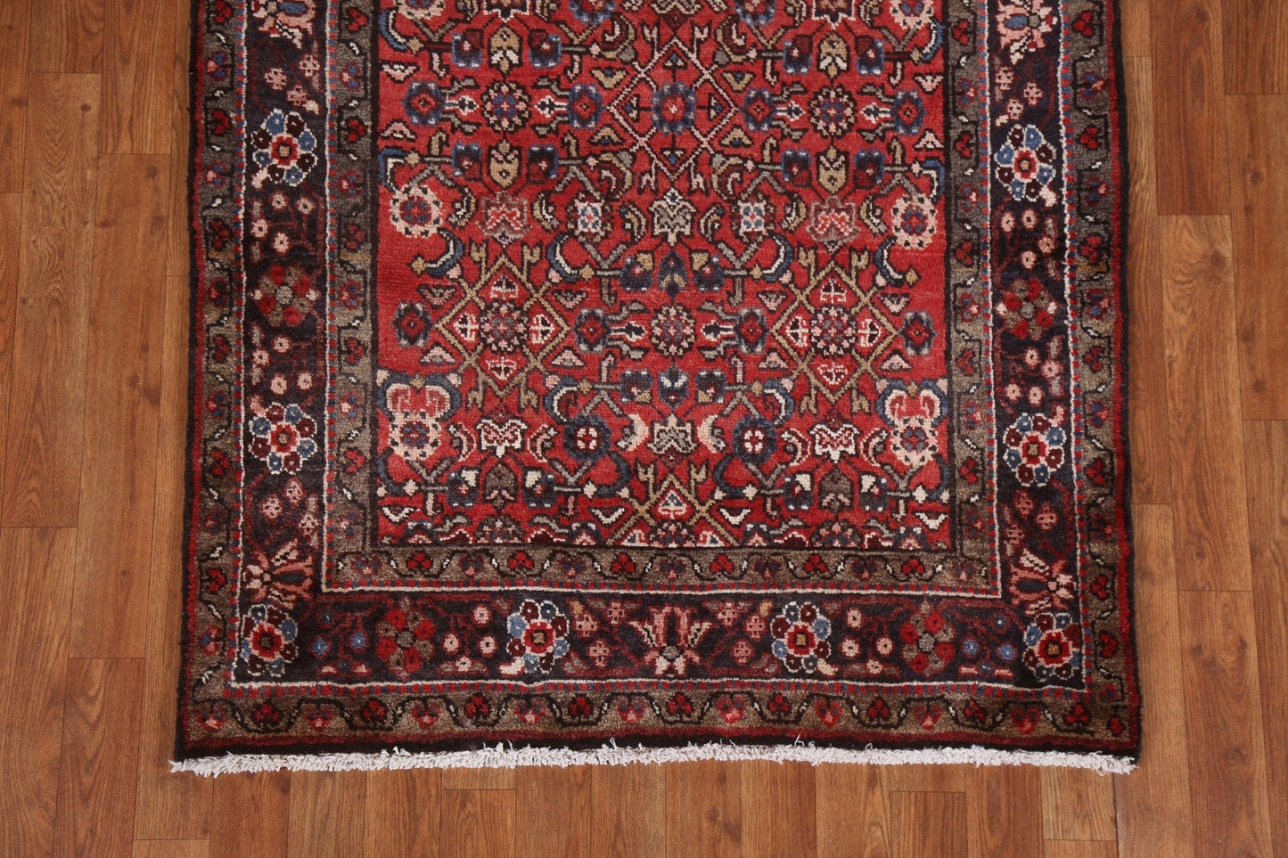 Geometric Hamedan Persian Runner Rug 4x10