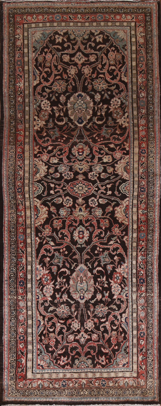 Hand-Knotted Wool Mahal Persian Runner Rug 4x10