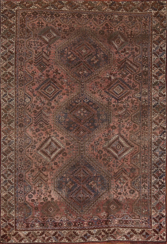 Antique Wool Shiraz Persian Area Rug 5x8