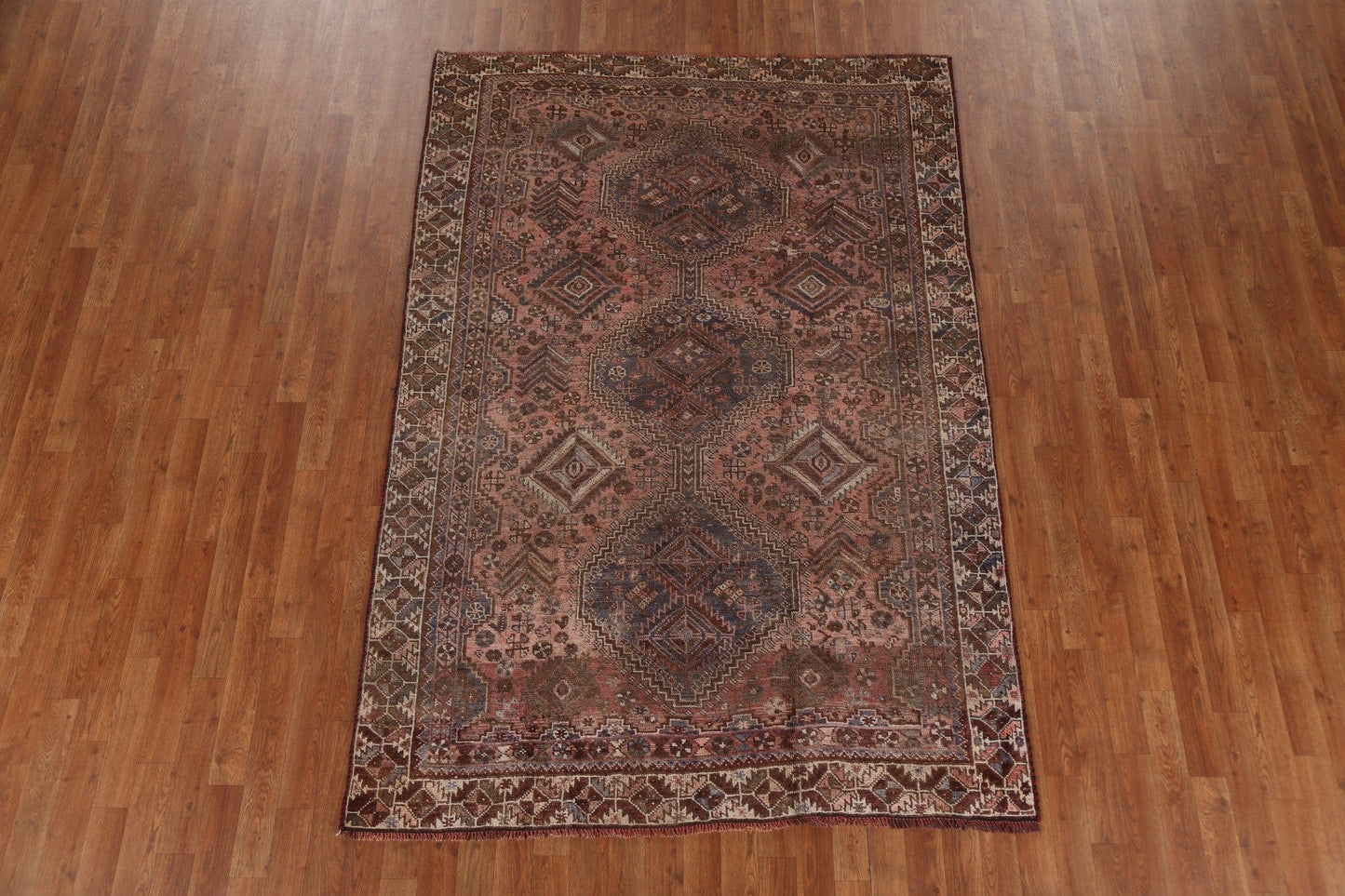 Antique Wool Shiraz Persian Area Rug 5x8