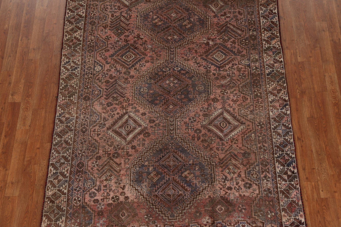 Antique Wool Shiraz Persian Area Rug 5x8