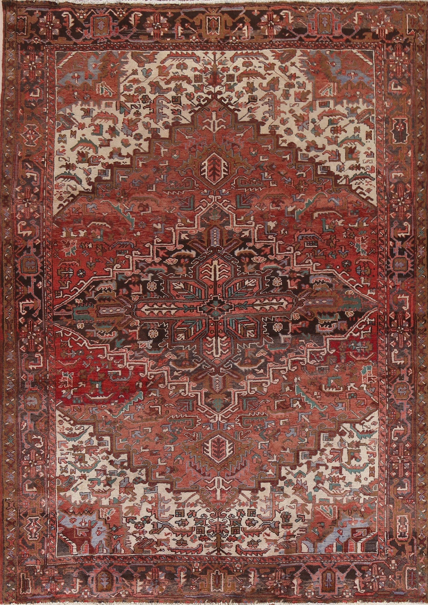 Vegetable Dye Wool Heriz Persian Area Rug 8x10