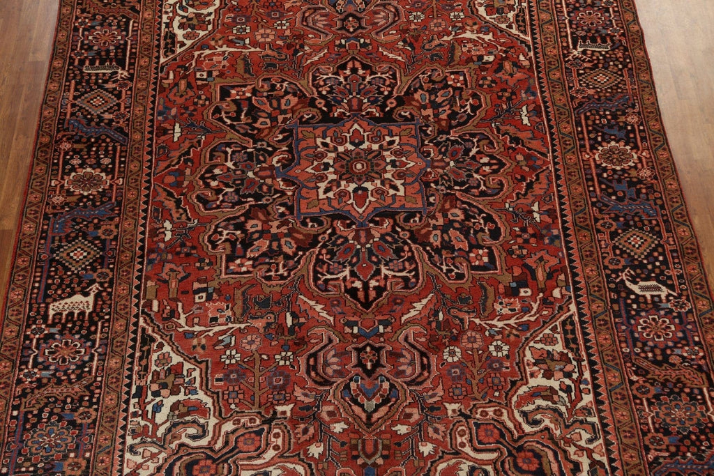 Vintage Geometric Heriz Persian Area Rug 10x13