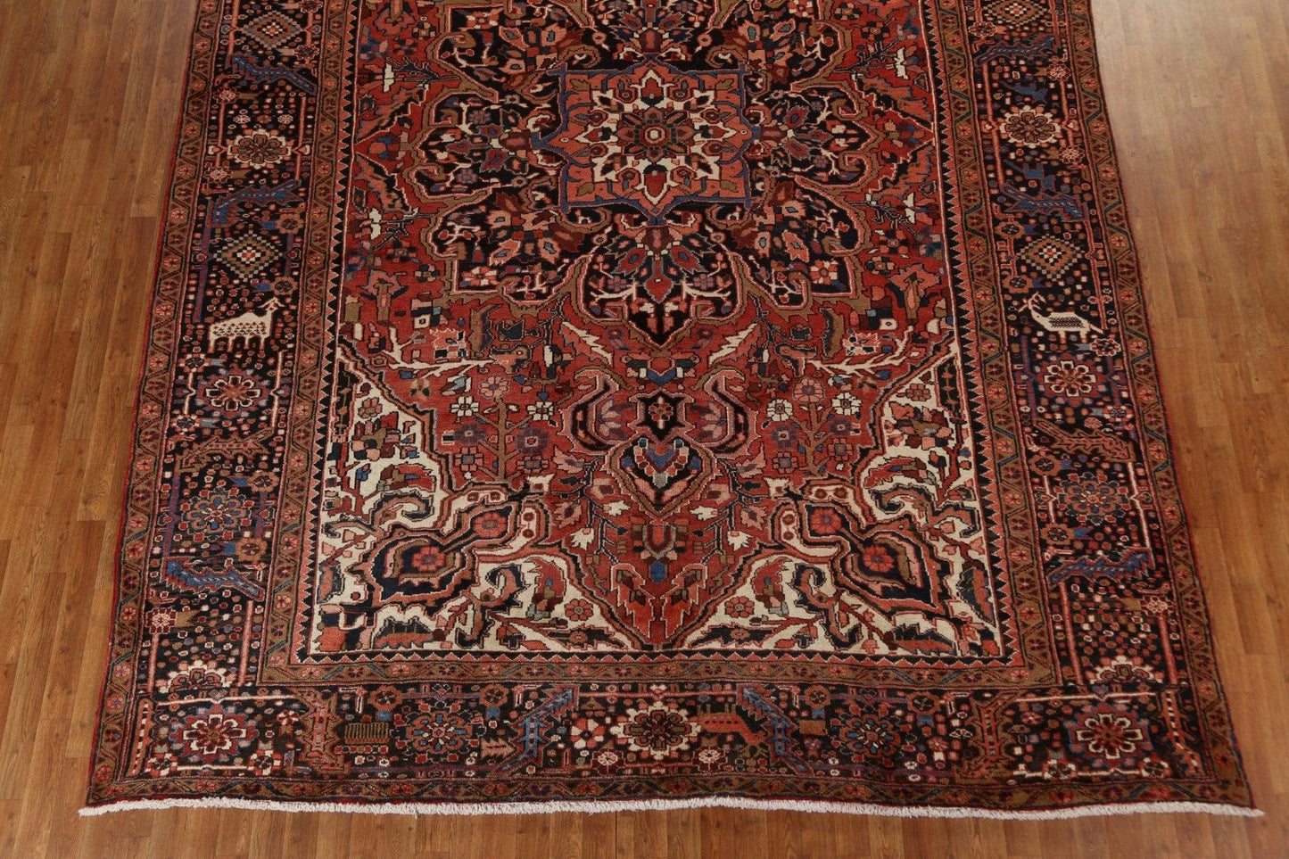 Vintage Geometric Heriz Persian Area Rug 10x13