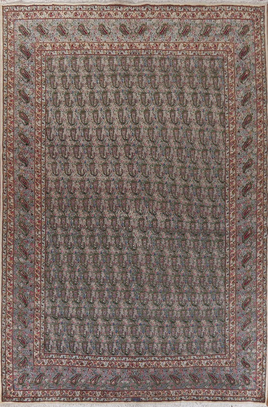 Paisley Wool Kerman Persian Area Rug 10x14