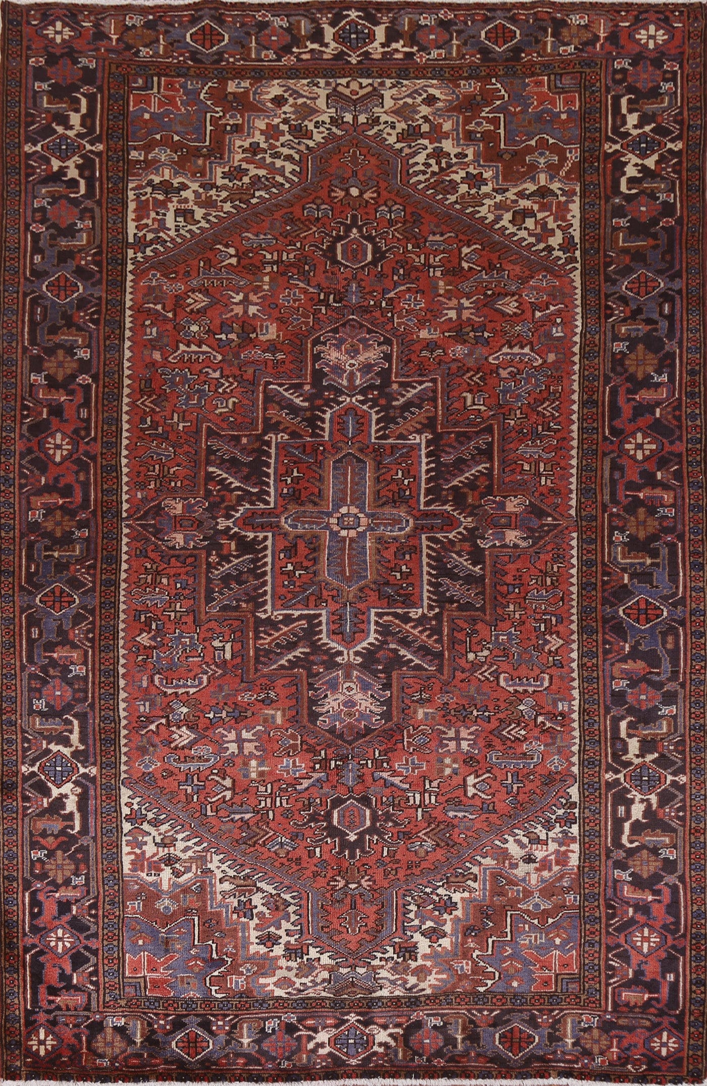 Vintage Wool Heriz Persian Area Rug 7x10