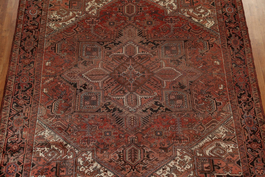 Geometric Wool Heriz Persian Area Rug 9x11