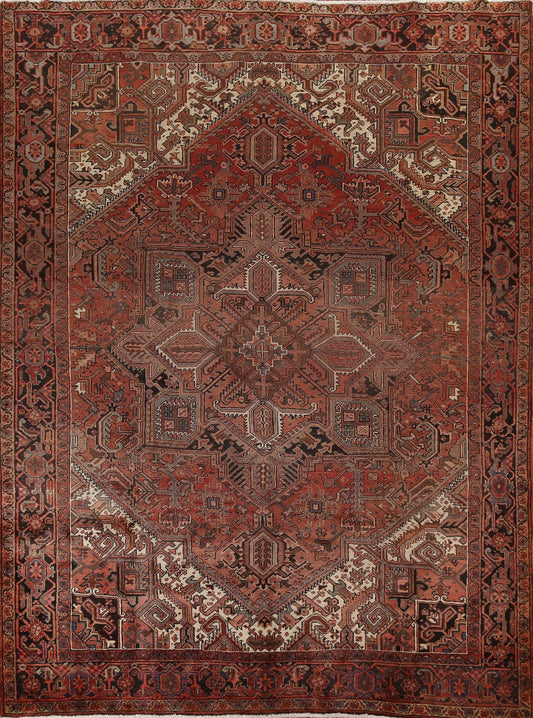 Geometric Wool Heriz Persian Area Rug 9x11