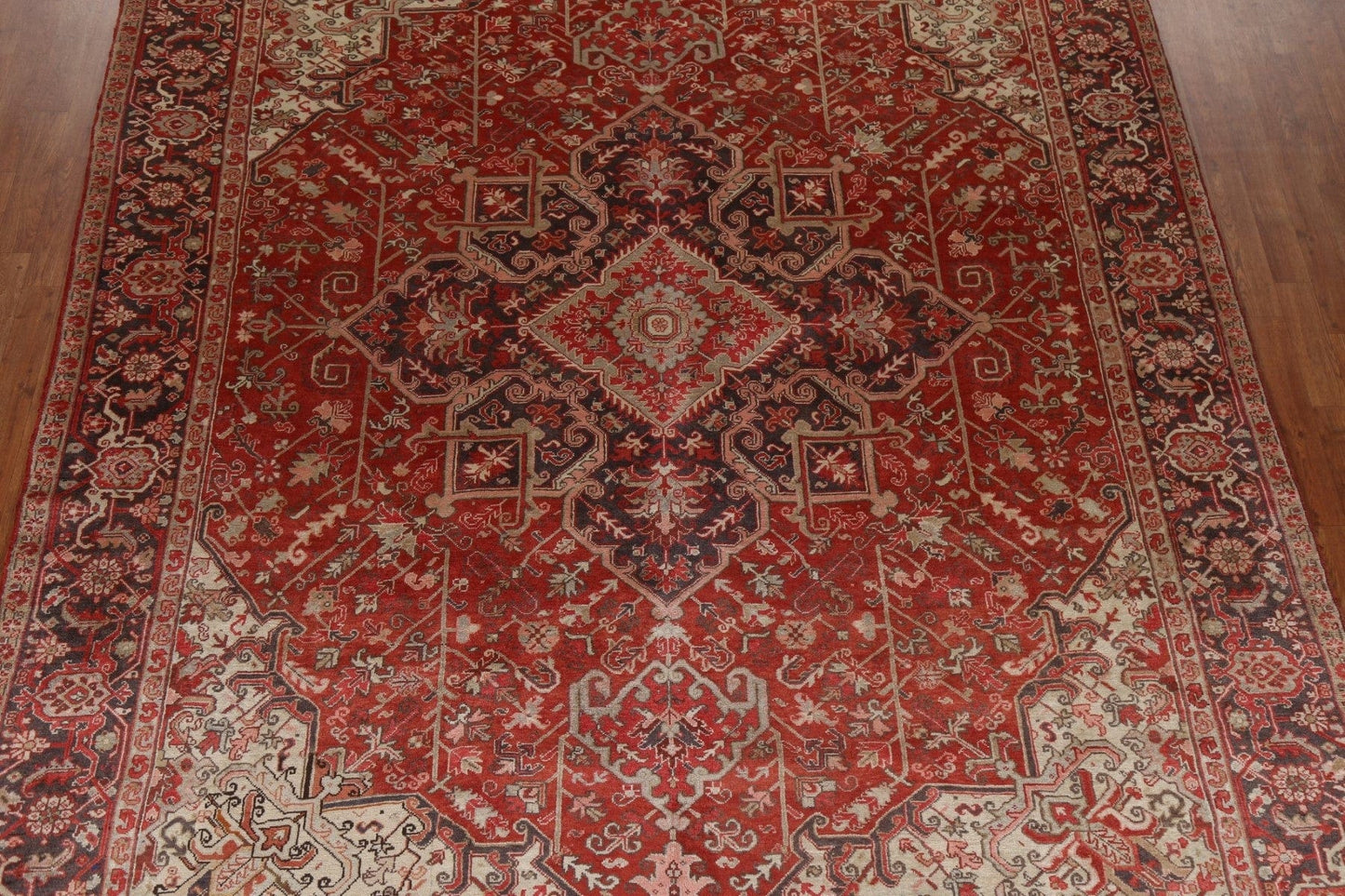 Vegetable Dye Wool Red Heriz Persian Area Rug 9x11