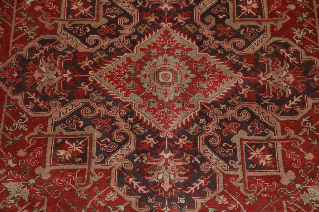 Vegetable Dye Wool Red Heriz Persian Area Rug 9x11