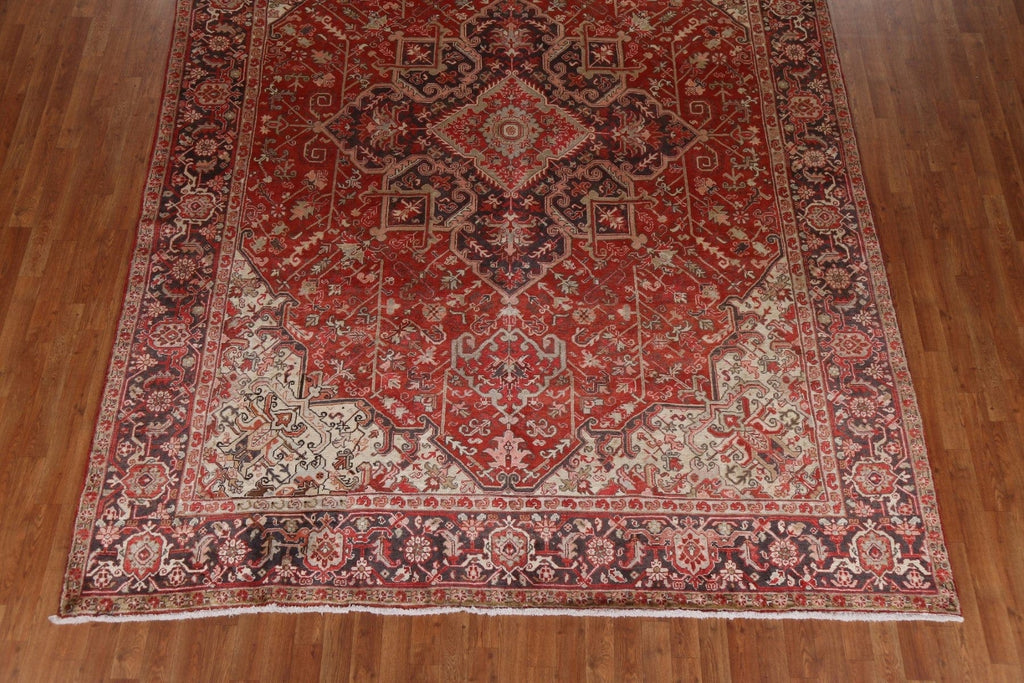 Vegetable Dye Wool Red Heriz Persian Area Rug 9x11