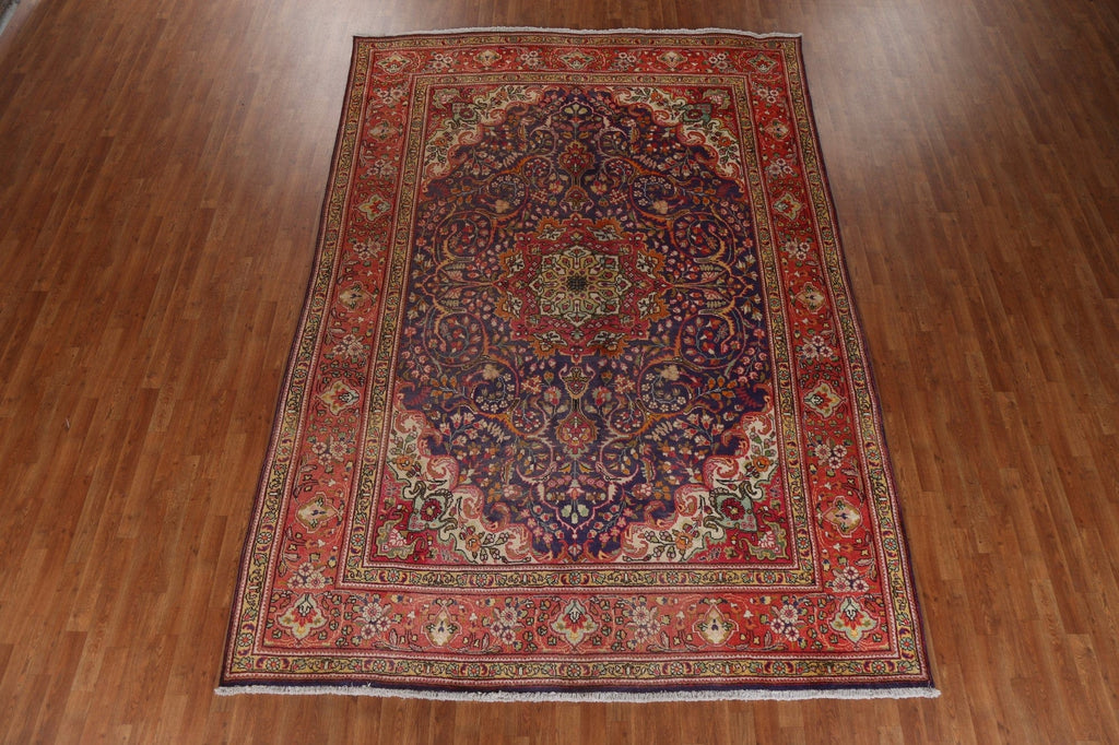 Vintage Wool Tabriz Persian Area Rug 8x12