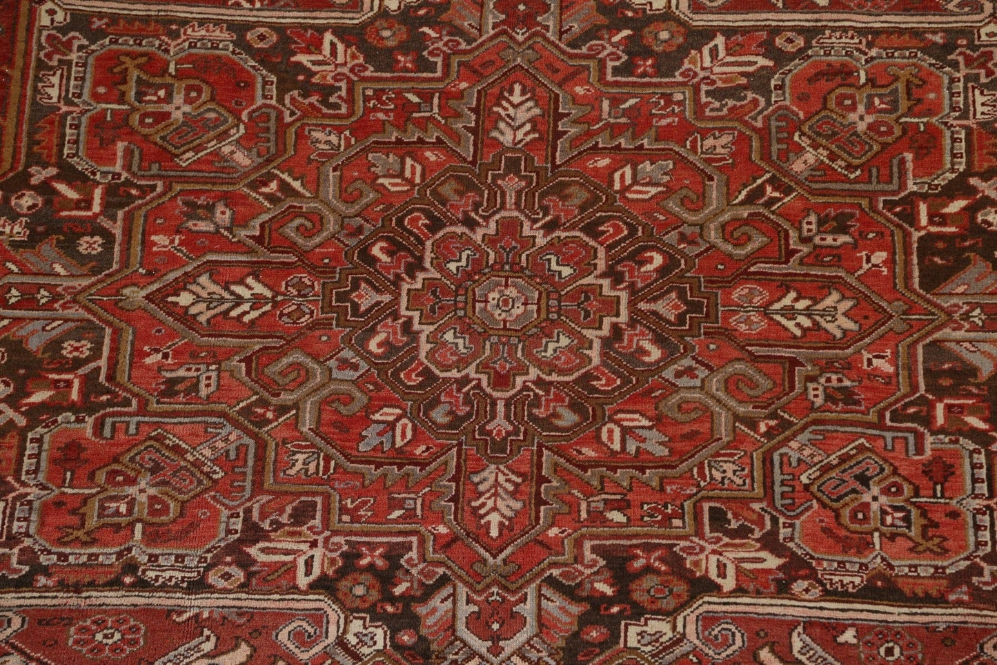 Geometric Wool Heriz Persian Area Rug 9x11