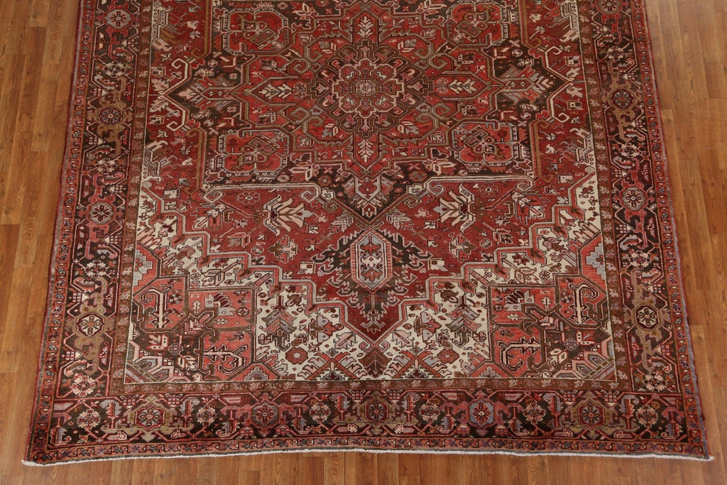 Geometric Wool Heriz Persian Area Rug 9x11