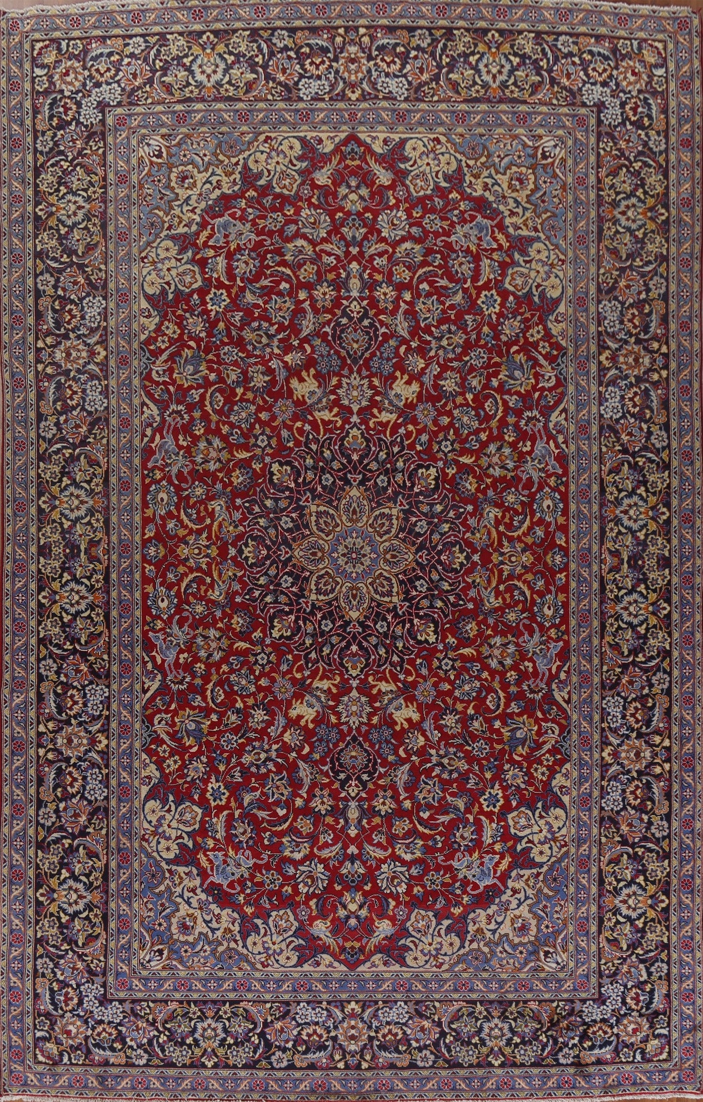 Floral Red Isfahan Persian Area Rug 9x14