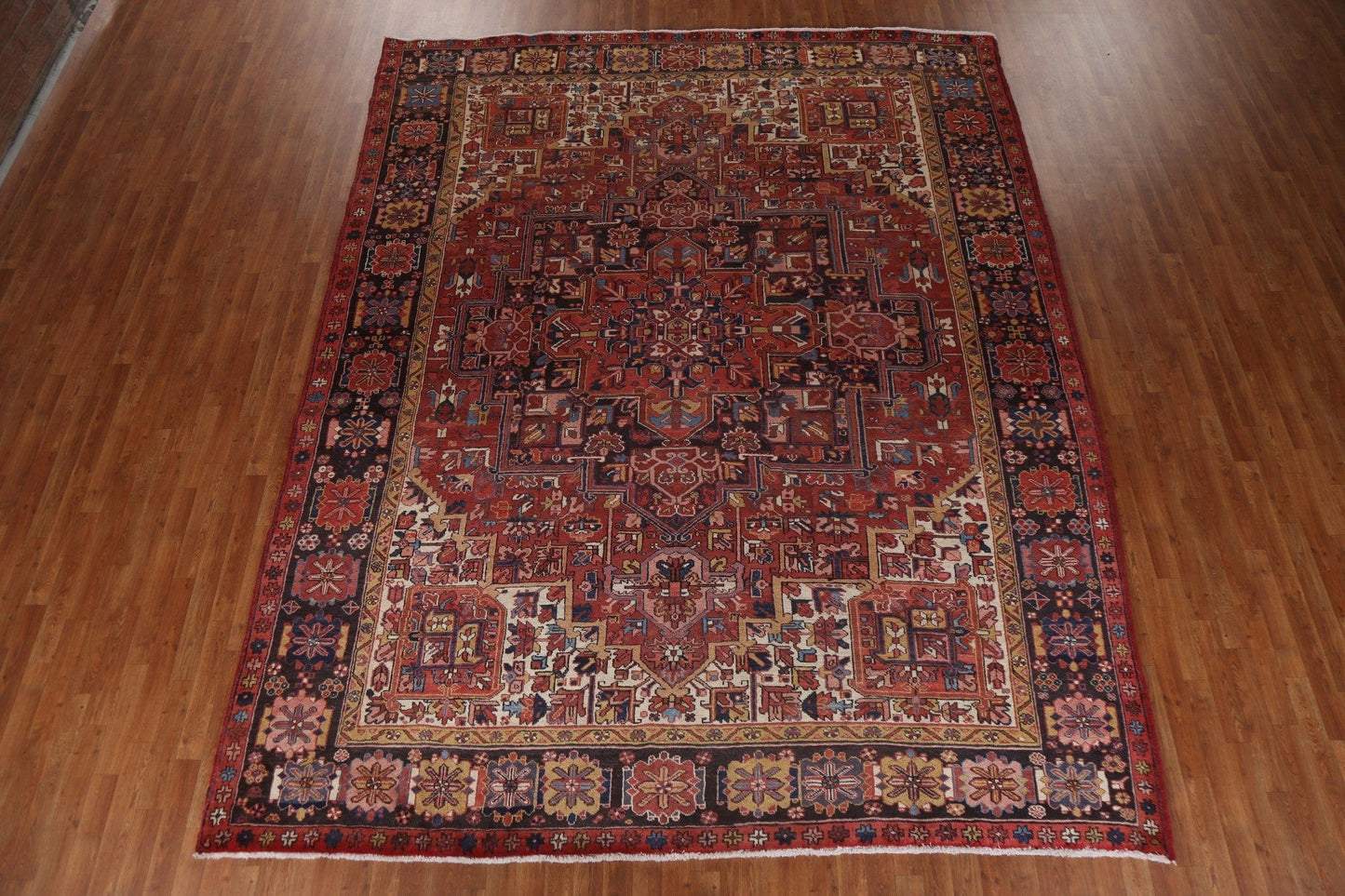 Geometric Wool Heriz Persian Area Rug 10x12