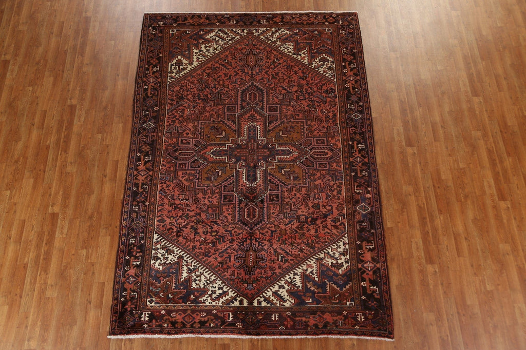 Vintage Wool Heriz Persian Area Rug 7x10