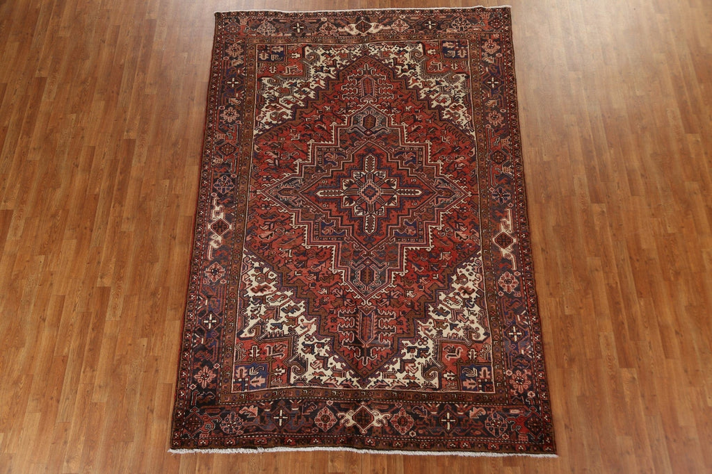 Vintage Wool Heriz Persian Area Rug 7x10