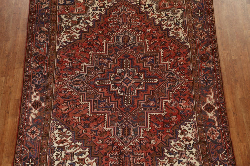 Vintage Wool Heriz Persian Area Rug 7x10