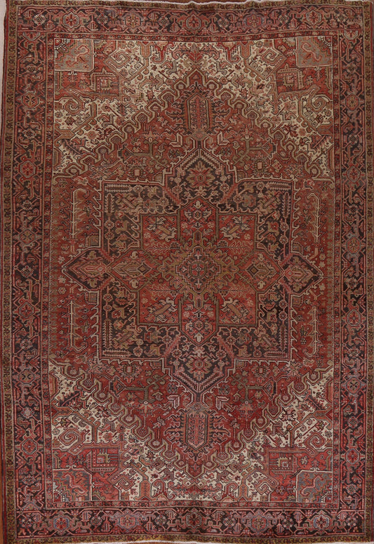 Handmade Wool Heriz Persian Area Rug 10x13