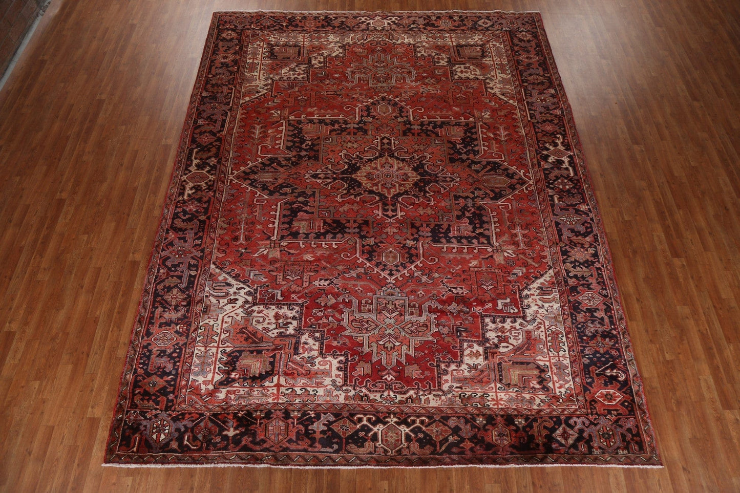 Red Geometric Heriz Persian Area Rug 10x13