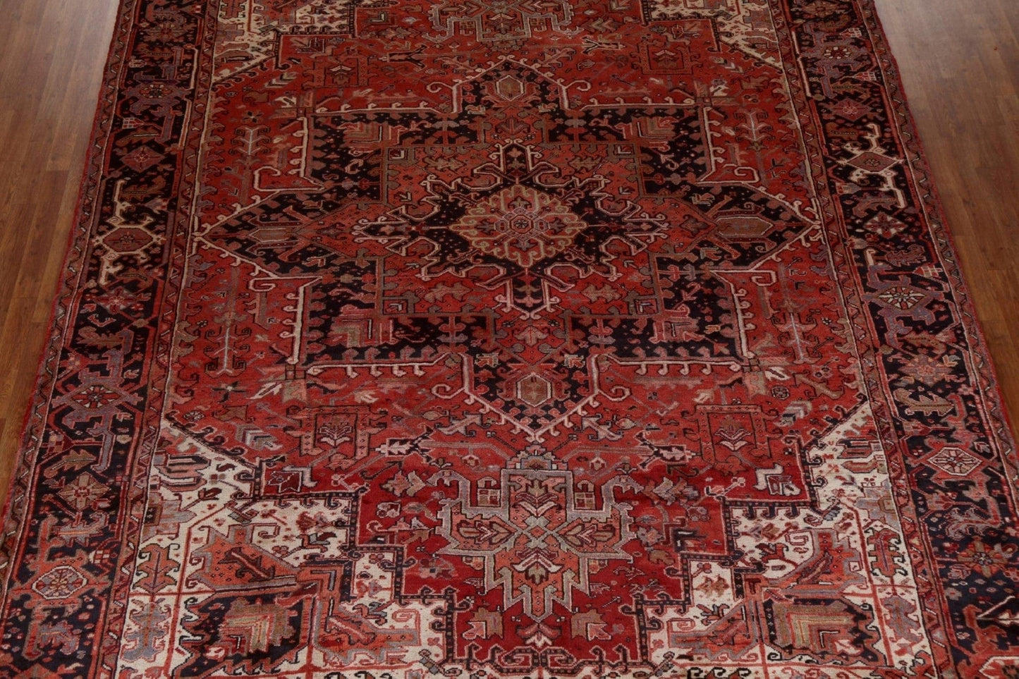 Red Geometric Heriz Persian Area Rug 10x13