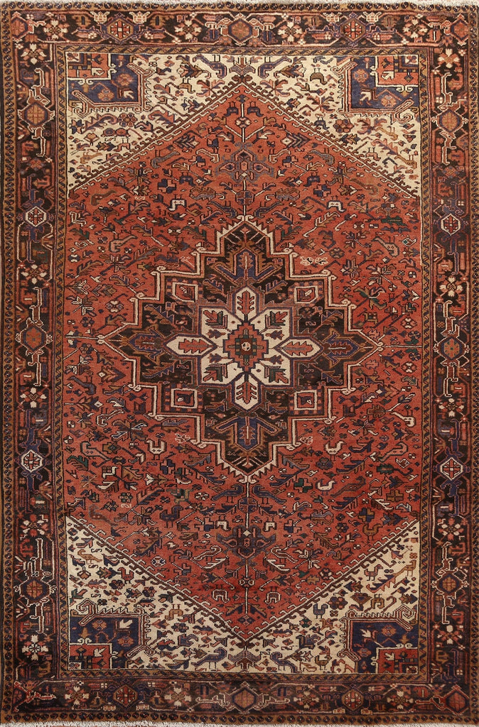 Vintage Wool Heriz Persian Area Rug 8x11