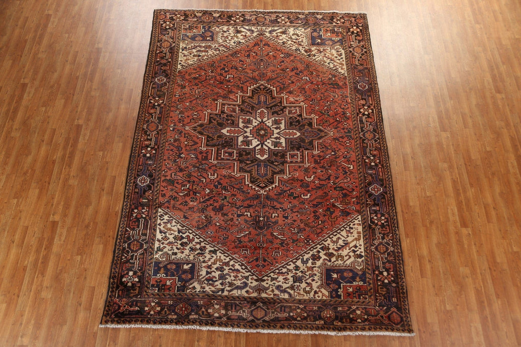 Vintage Wool Heriz Persian Area Rug 8x11