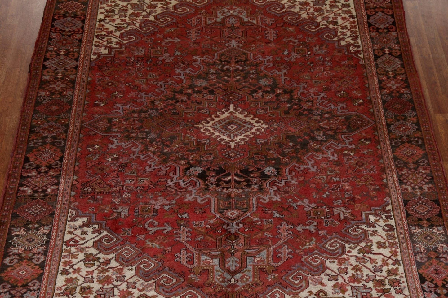 Red Wool Heriz Persian Area Rug 8x11