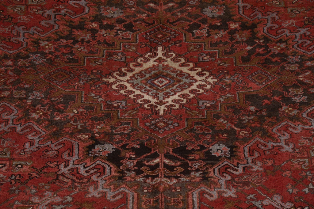 Red Wool Heriz Persian Area Rug 8x11