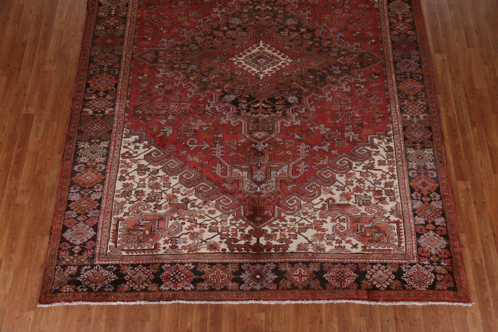 Red Wool Heriz Persian Area Rug 8x11